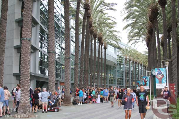 Another line stretched down toward the arena.