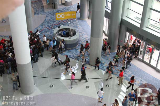 The first guests were being let in so they could form lines inside and start the ticket scanning process.  It was 8:20am and the floor did not open till 9:00am.