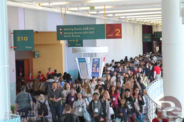 If you timed things wrong you could run into a wall of guests exiting a presentation.