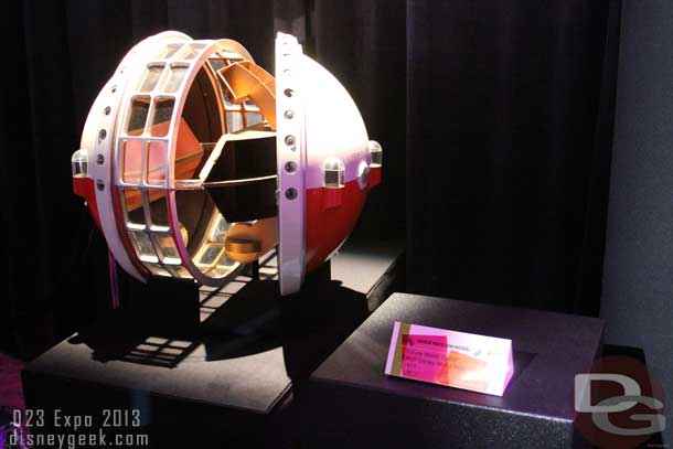 Spinning back toward the door we entered from there was this early concept model for Spaceship Earth.