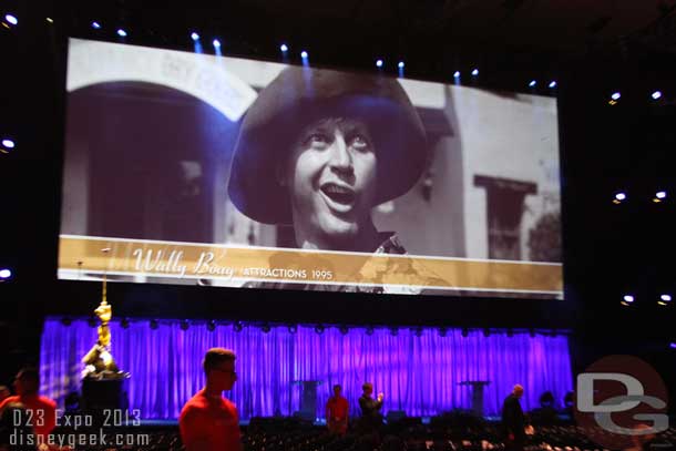 While waiting for the ceremony to begin they had images of the Legends up on the large screen.