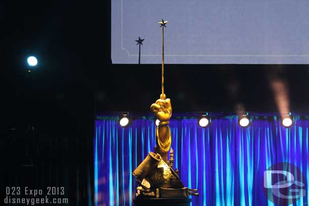 A large statue of the Legends award.