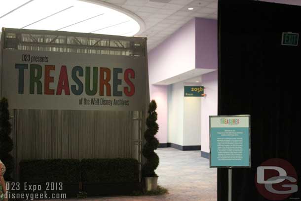 The Treasures of the Walt Disney Archives were located on the second floor of the convention center in the same room as the first two years.  This year the display only filled the left side, same as the first Expo.