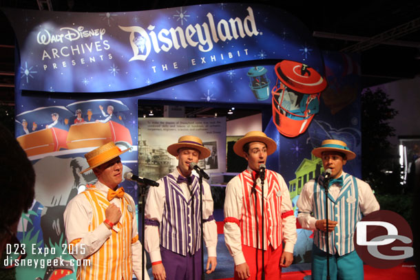 I was there for the official opening of the exhibit.  The Dapper Dans of Disneyland provided pre-show entertainment.