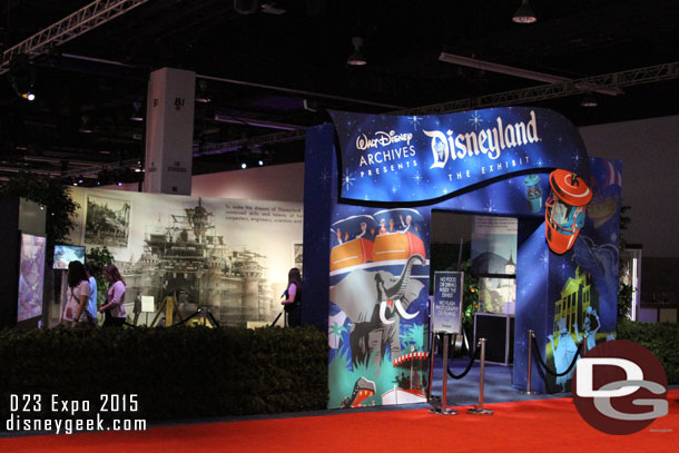 The Walt Disney Archives Presents Disneyland: The Exhibit was on the main show floor of the D23 Expo in 2015.  