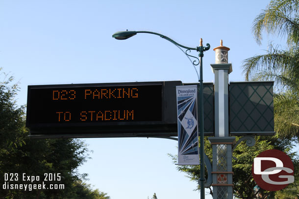 Friday morning I was walking to the convention center around 7:30am and traffic signs were directing cars to Anaheim Stadium for parking.