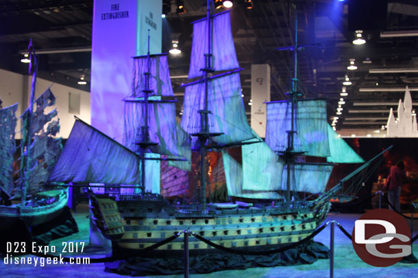 Larger models of other ships in the center of the exhibit.