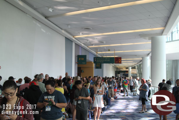 I went up to the second floor to get in line for the Consumer Products panel and found a large line.