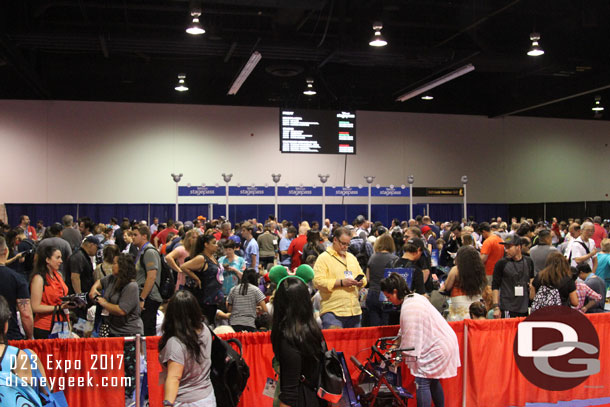 Passing by StagePass which had a long line as many in the Hall D23 found there way here to get tickets for the afternoon.