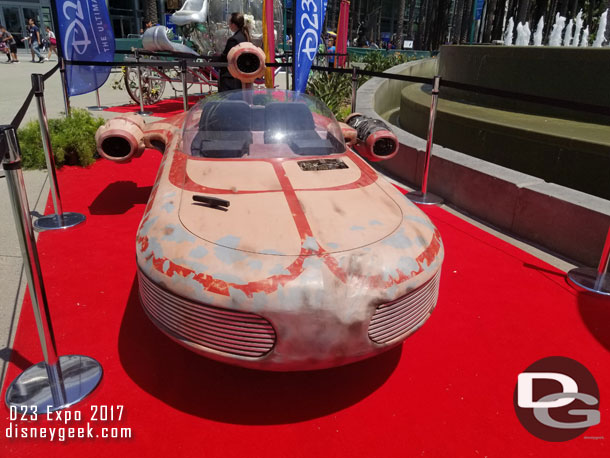 I went outside for lunch today, a look at the Landspeeder that was on display.