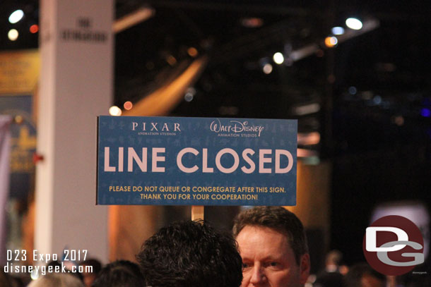 Many of the lines had signs marking the end or letting you know that it is closed.