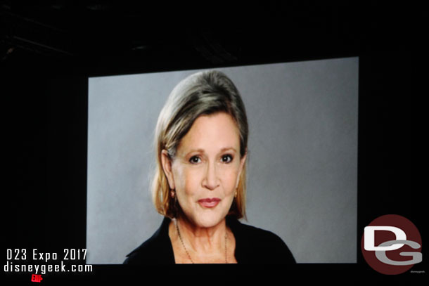 Carrie Fisher was honored next.