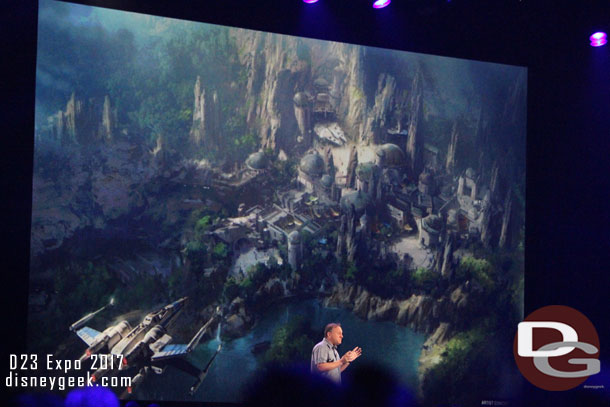 Scott Trowbridge is the portfolio lead for the Star Wars projects.  He came out to speak about the interactions in the new land.