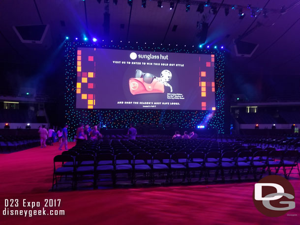 Inside the D23 Expo Arena, as I waited they had some sponsor slides. 
