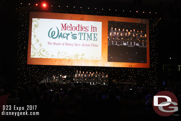 Show time.  A small band and Disney choir takes to the stage to open the show.