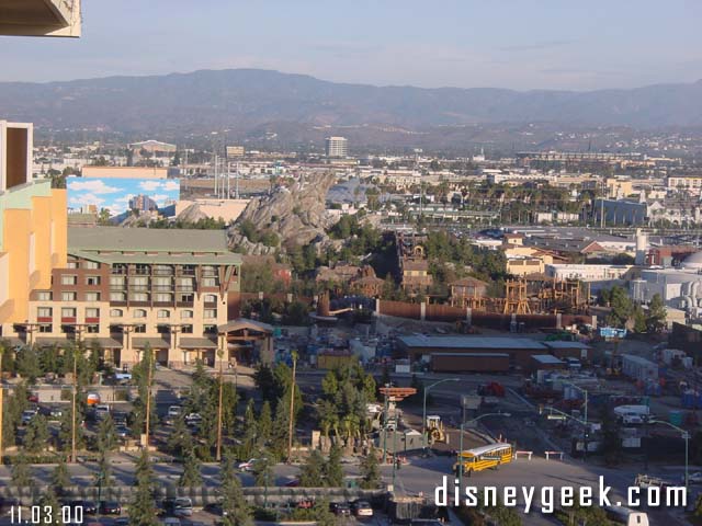 Here you can see all the trees they are bringing in to line Disneyland drive to landscape the area around the Grand Californian Hotel.