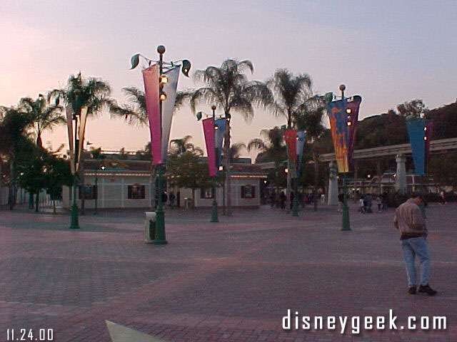 Looking West towards the Mickey and Friends Tram stop.