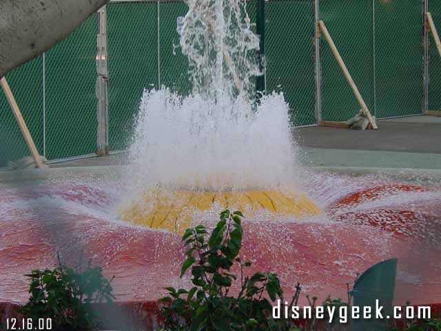 The fountain in front of the World of Disney by the tram stop was working Saturday.