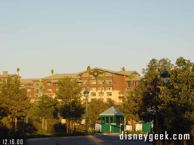 The Grand Californian is decorated for the holidays. 