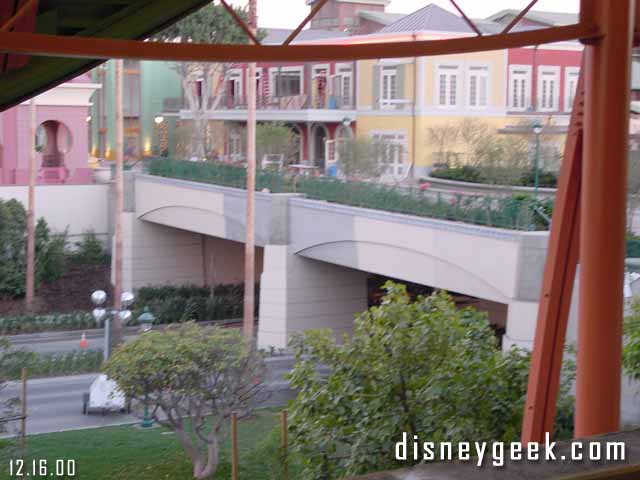 Looking towards Downtown Disney from the monorail station. 