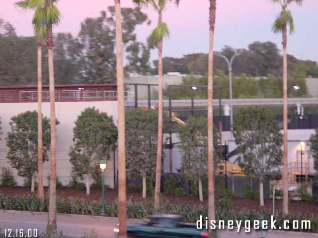 The walls are going up around the air conditioning units behind Downtown Disney. 