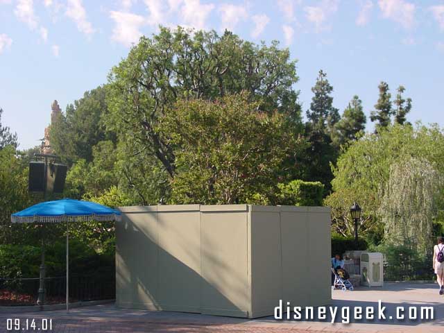 In the park construction walls have appeared around several trees. This one is near the castle forecourt area.