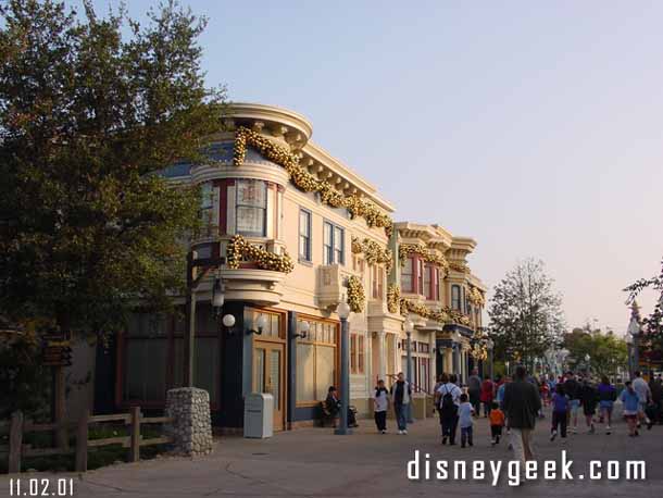 Holiday decorations are appearing around the park. Here is the Bay Area street by day. 