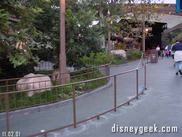 There are now railings as you enter the theater, do not know when these went in, did not notice them before.