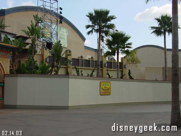 Visible work has begun on Playhouse Disney.  This is where the queue is going to go.