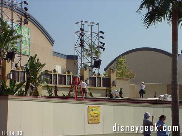 Work continues on the Playhouse Disney queue, even during the afternoon.