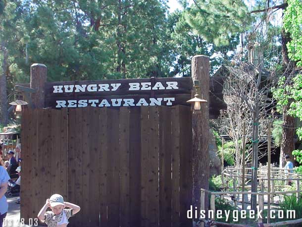 The Hungry Bear was closed down with some painting going on inside.