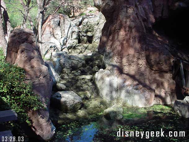 There was no water on this waterfall by Big Thunder.