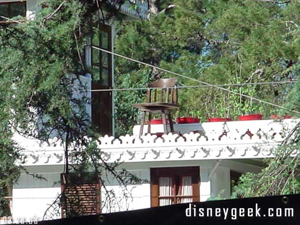 We noticed a chair on the top of the Mark Twain..seemed weird.