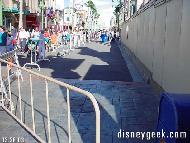 The Playhouse Disney side of the street was blocked off.