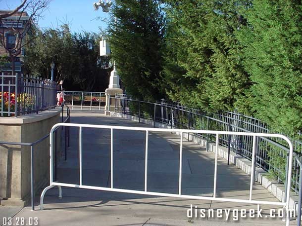 A walkway out in the Bay Area was blocked off, we guess because of the trees and wind.