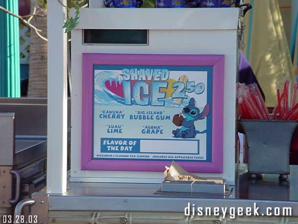 Stitch on an ODV cart in the Pier.