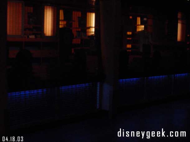 Some shots of the Space Mountain exit area, all closed down.