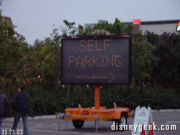 They had self parking in where the valet used to be and valet was in the bus area.  The regular self park area looked full