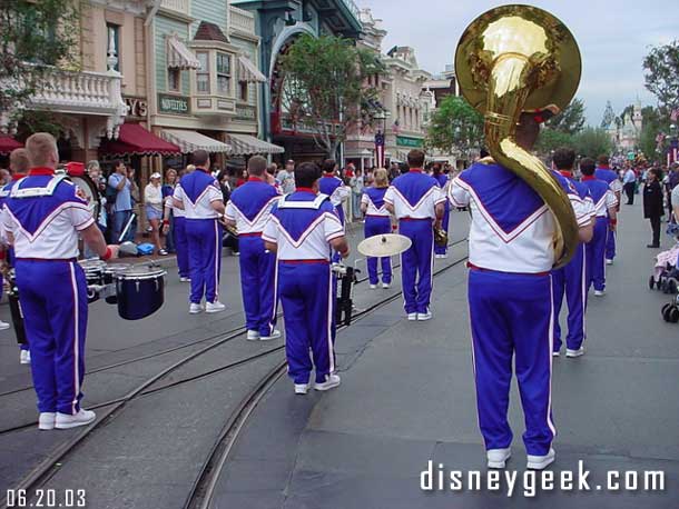 Walkin' Right down the middle of Main Street USA.