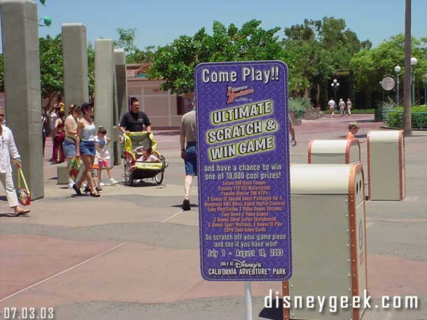 As you walk toward DCA you learn more about the sweepstakes