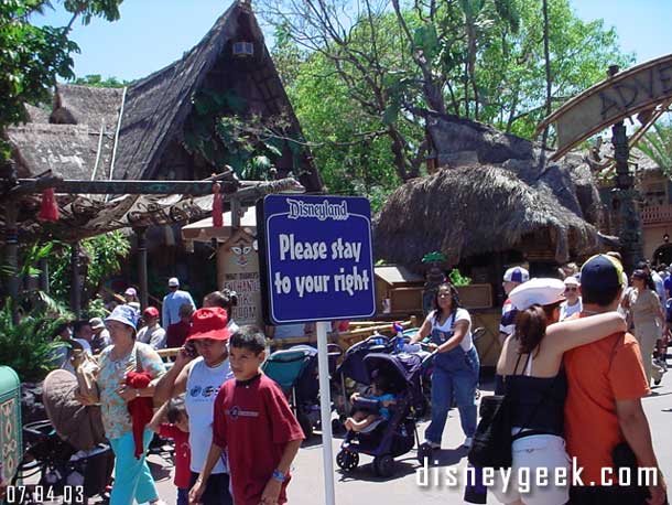 Trying to help the crowd issue at Disneyland, signs were up all day.