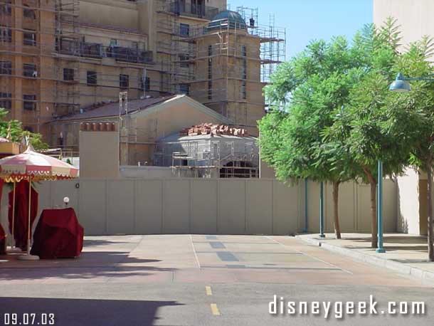 Over at DCA Tower is moving along, the backstage gate has been removed to make way for the entrance to TT.