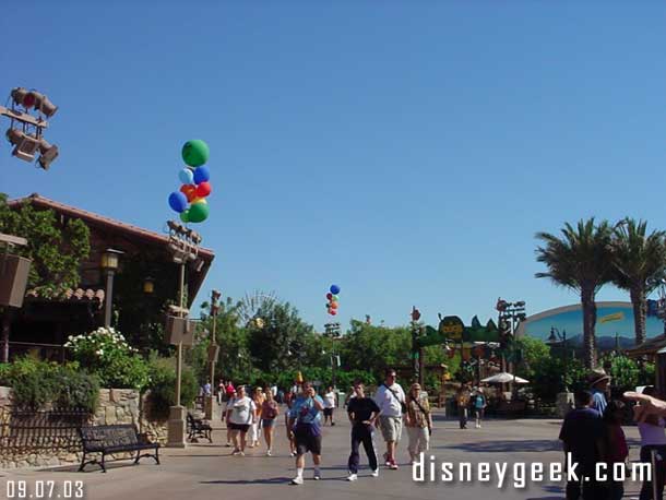 Some signs and balloons up for the event.