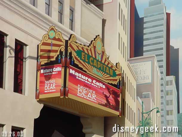 A Brother Bear poster on the Backlot