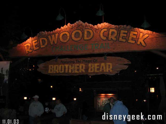 The new Brother Bear signs at The Redwood Creek play area.