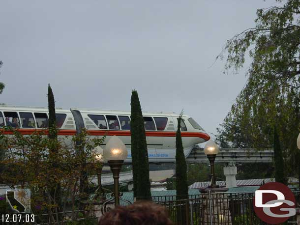 Monorail red streaking by (Orange and Red were both running)