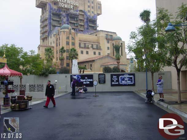 Tower of Terror looks almost complete and there are now signs telling you the backstory and the opening date