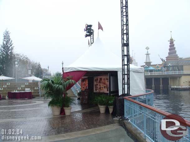 Down near the water a couple of tents with displays on the creation of the float.