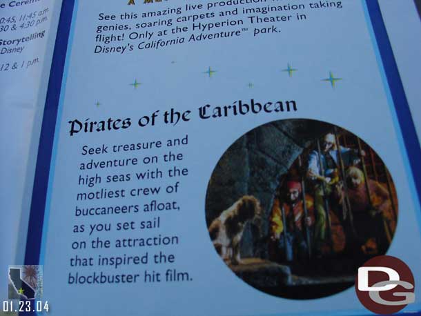 Advertising Pirates in the guide.