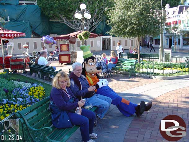 Here he is resting with on a bench.